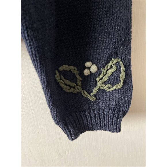 Paul Harris Design Womens Sweater S Embroidered  Blue Floral Grandmacore - Picture 10 of 10